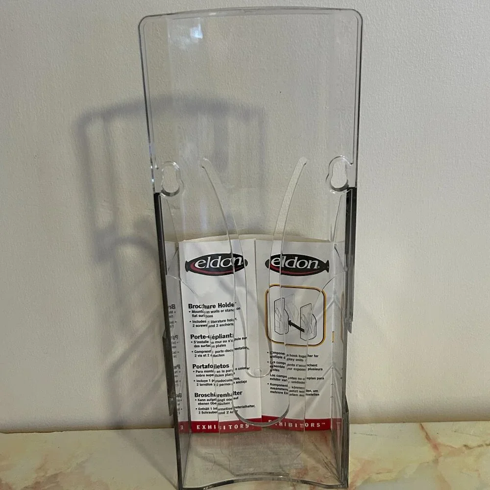 Eldon Clear Acrylic Brochure Holder, SELF ADVANCING, 4-1/2